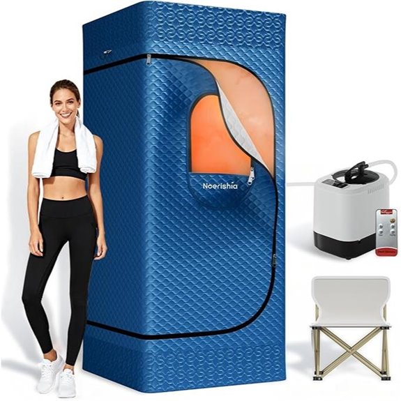 Portable Sauna Box with Remote & Folding Chair