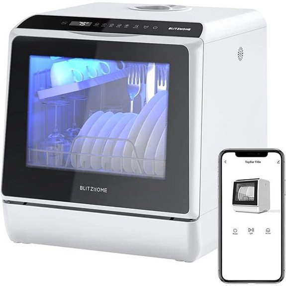 Portable WiFi Countertop Dishwasher with 6 Programs