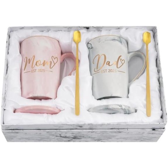 Cabtnca Expecting Parents Gift Mug Set (14 Oz)