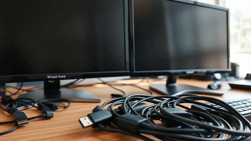 prepare cables and adapters