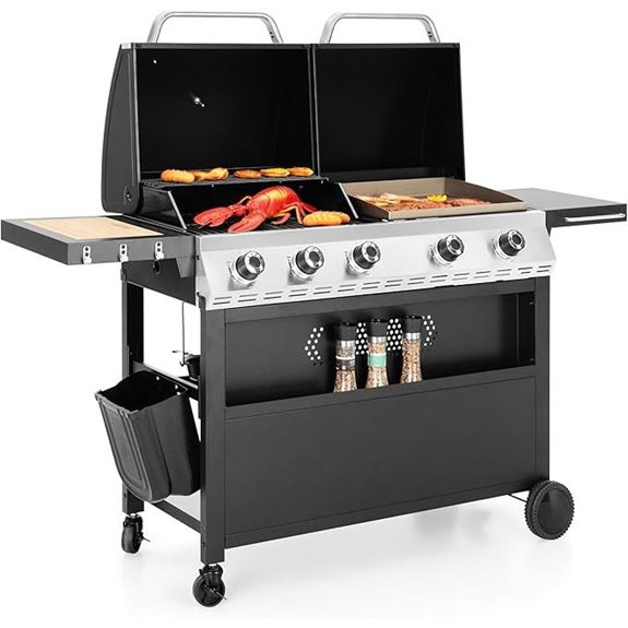Captiva Propane Gas Griddle & Grill Combo with Cast Iron