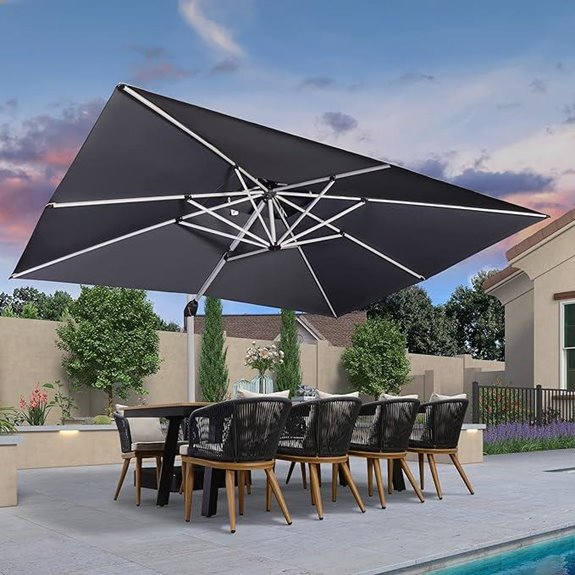 PURPLE LEAF 10x13 Outdoor Cantilever Patio Umbrella