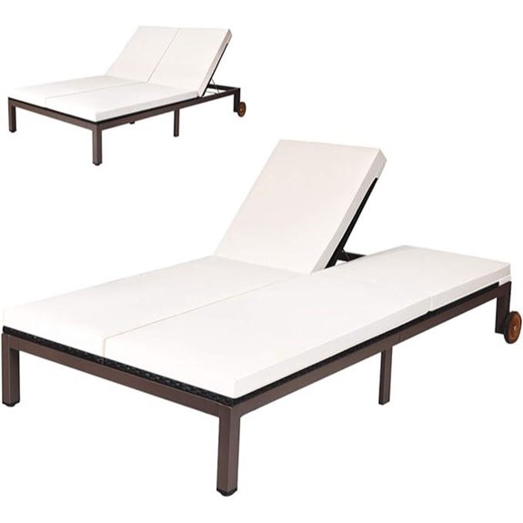 Tangkula 2-Person Rattan Patio Lounge Chair Set