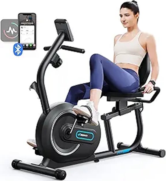 MERACH Recumbent Exercise Bike with App and Heart Rate