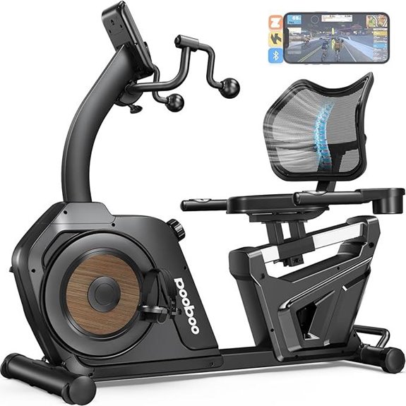 Pooboo Recumbent Exercise Bike with App and Pulse