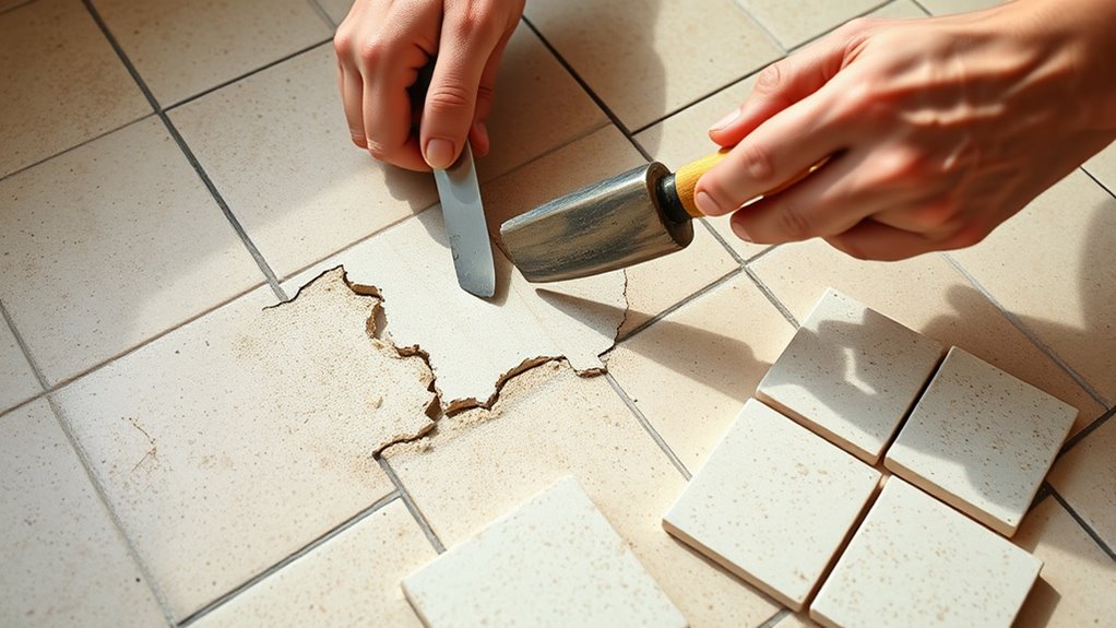 remove damaged tile carefully