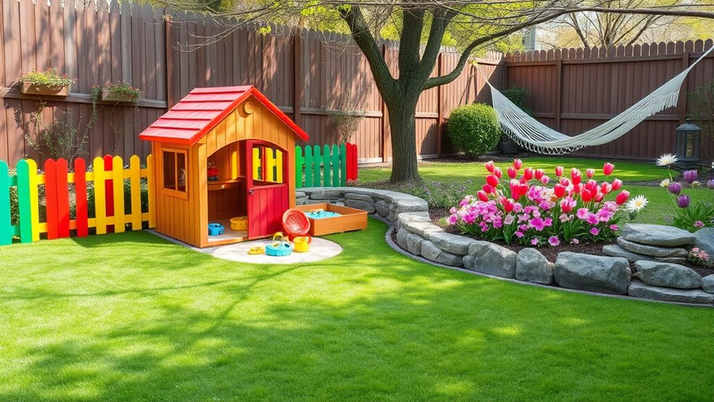 safe fun backyard play area