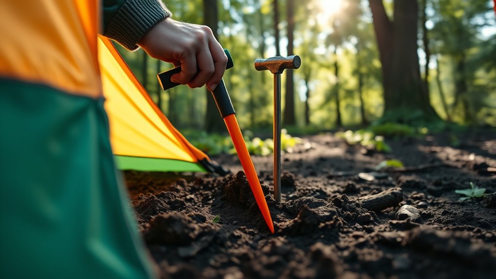 secure tent with proper stakes