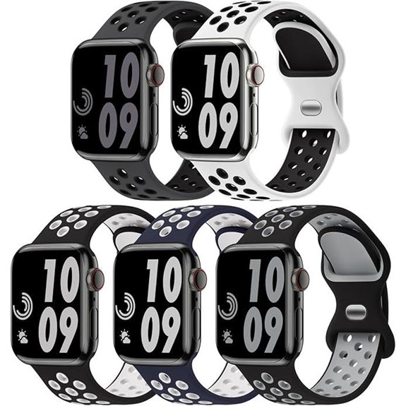 5-Pack Silicone Sport Bands for Apple Watch