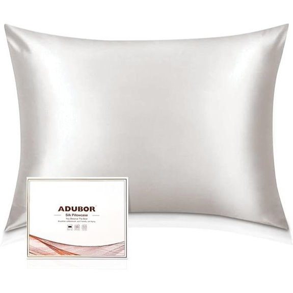 Adubor 100% Mulberry Silk Pillowcase with Hidden Zipper