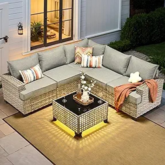 six piece outdoor sectional