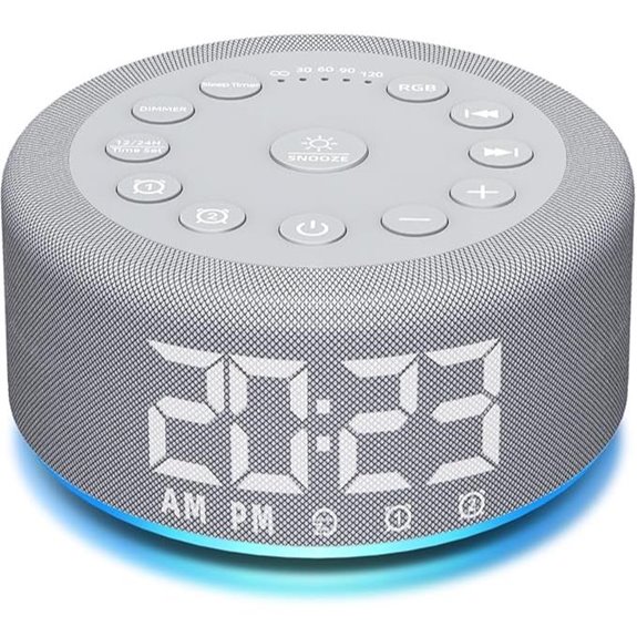 Sound Machine Alarm Clock with Night Light and Sleep Sounds
