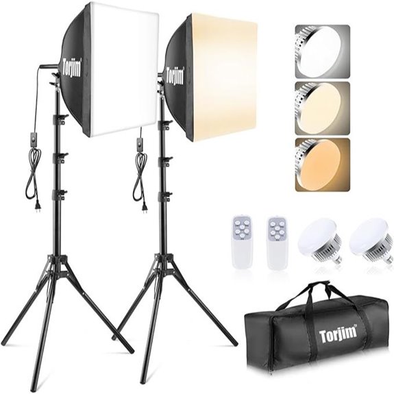 Torjim Softbox Lighting Kit with 85W LED Bulbs