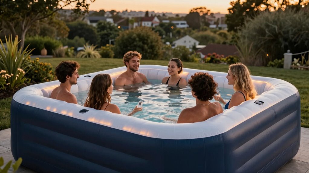 spacious inflatable hot tubs