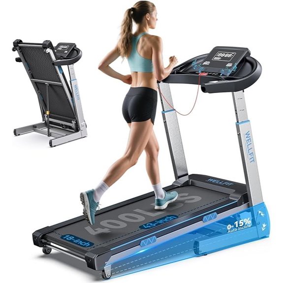 WELLFIT Treadmill with Incline and Voice Control