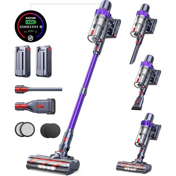 Cordless Vacuum Cleaner with 2 Batteries 45KPA