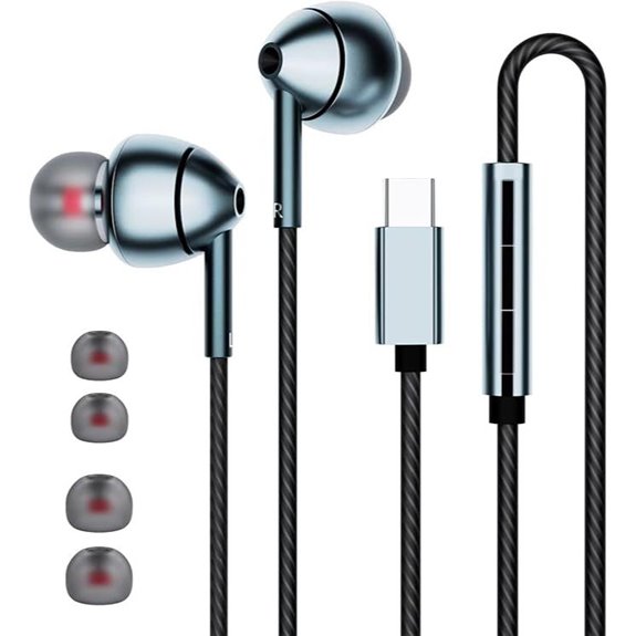 USB-C Earbuds with Mic and Noise Cancellation