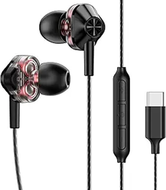 USB-C In-Ear Earbuds with Mic and Deep Bass