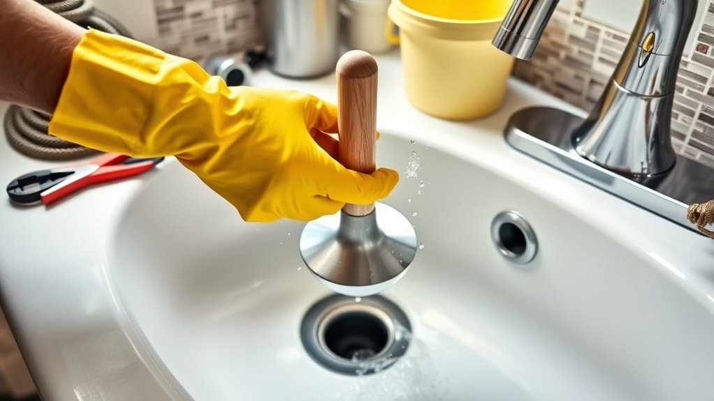 use plunger baking soda