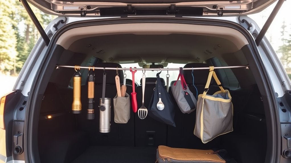 use tension rod for organization