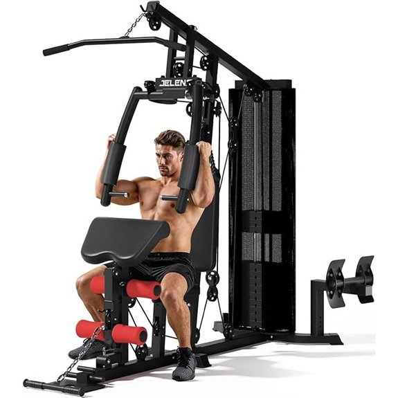 Multifunctional Home Gym Equipment with 150LBS Weight Stack