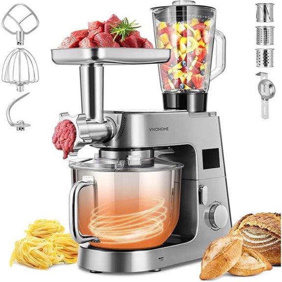 VIVOHOME 9-in-1 Kitchen Stand Mixer with Accessories