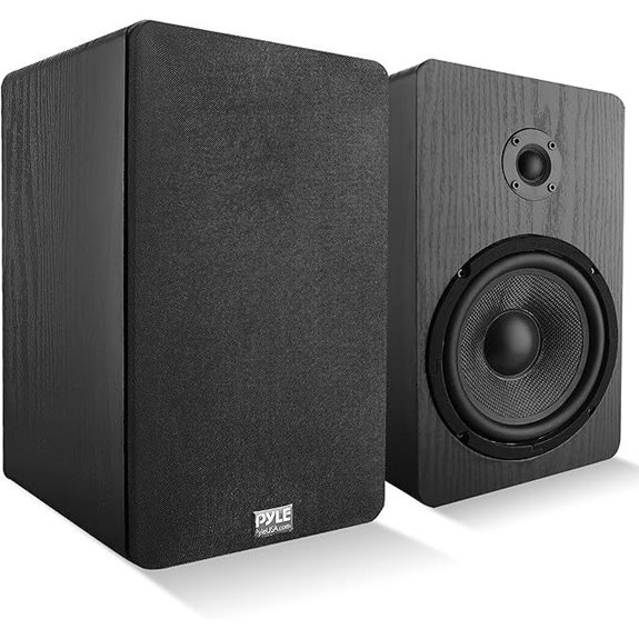 PyleUsa Wall-Mountable Wooden Bookshelf Speakers (Pair)