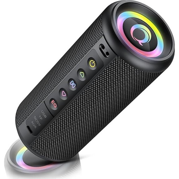 Bluetooth 5.4 Portable Waterproof Speaker with LED Lights
