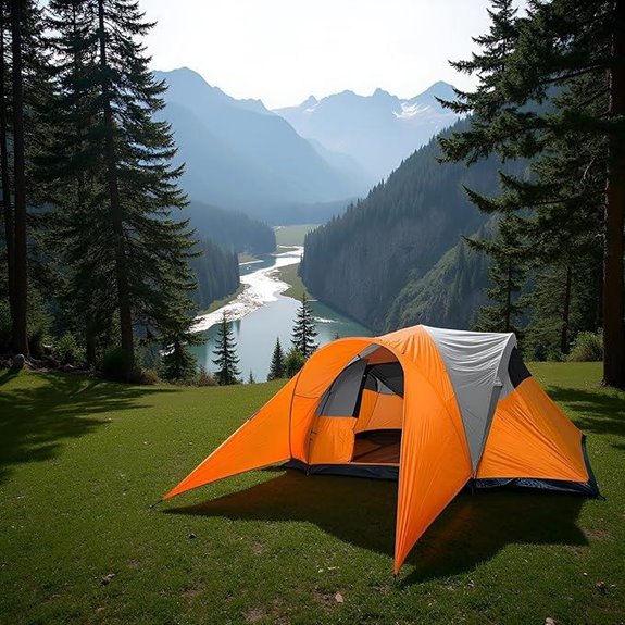 Large Waterproof Family Camping Tent with 2 Bedrooms