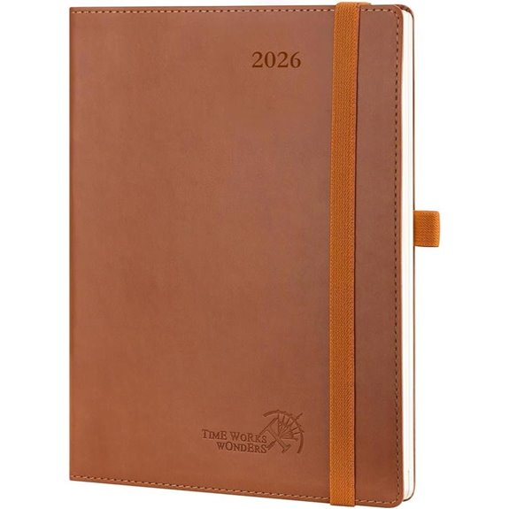 POPRUN 2026 Weekly Planner with Leather Cover