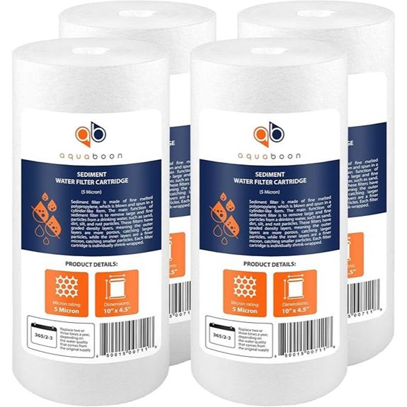 Aquaboon 5 Micron Well Water Sediment Filters (4-Pack)