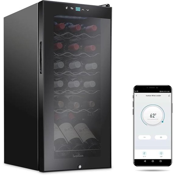 Ivation 18-Bottle Wi-Fi Wine Cooler with Lock