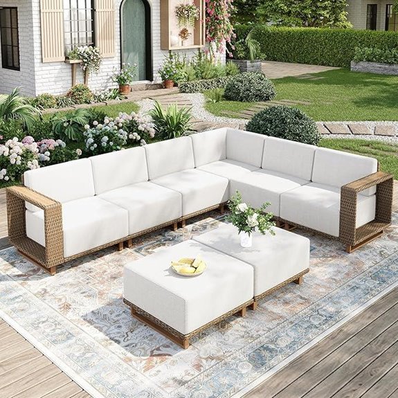 wicker patio sofa set