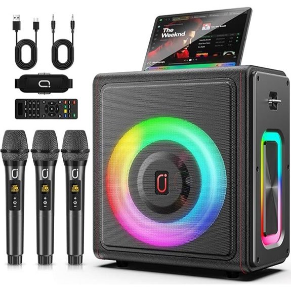 Karaoke Machine with Wireless Mics and Bluetooth Speaker