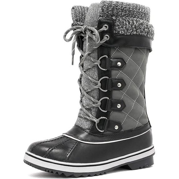 DREAM PAIRS Women's Mid-Calf Waterproof Winter Snow Boots MONTE_02