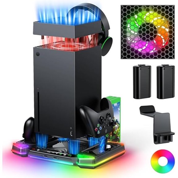 Auto Cooling Fan & Charger Stand for Xbox Series X