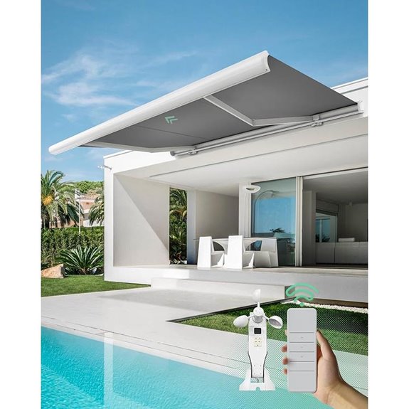 Yoolax 12'x8.2' Solar Motorized Retractable Awning
