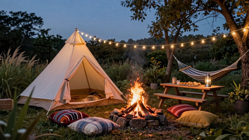 backyard camping star gazing