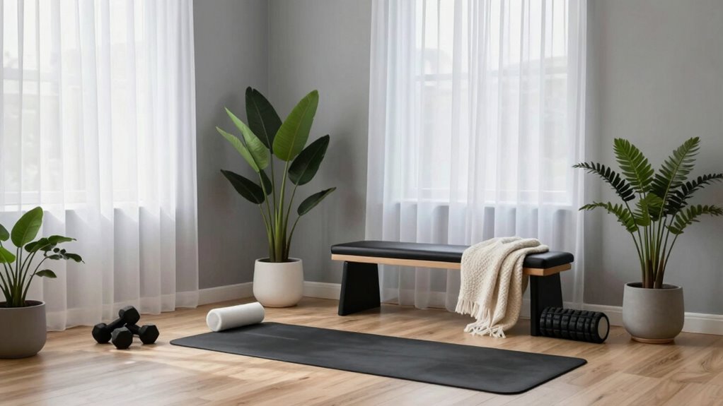 create a peaceful workout area