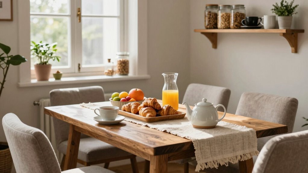 organized inviting breakfast space