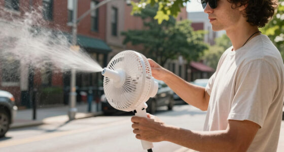 Licensable picture: Visitors cool off with a mister fan in Philadelphia on July 3, 2026.